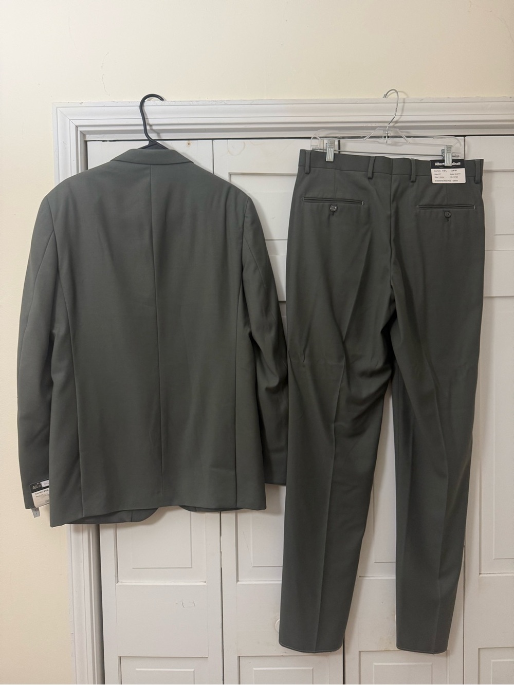Alberto Cardinali Mens Olive Green Slim Fit Suit 40L 34W - Picture 3 of 4